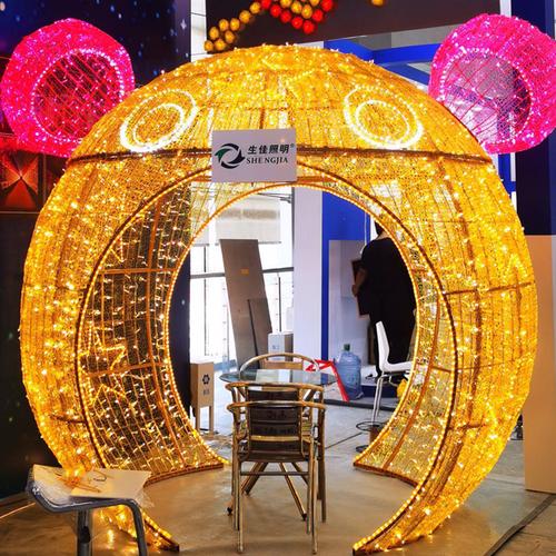 厂家直销led圆球拱门造型灯商场广场美陈亮化3d景观艺术装饰灯